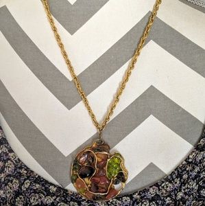 Vintage 1960's 1970's Statement multi-gem Necklace